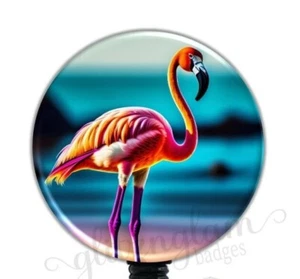 Porta Insignia Flamenco, Carrete Insignia Pájaro Tropical, Pájaro Llameante Retráctil GG6377 - Imagen 1 de 9