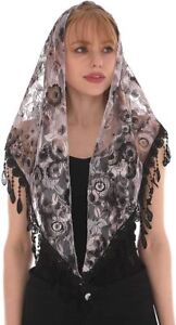 LMVERNA Lace Infinity Veils Mantilla Catholic Veil Church Veil Head Covering Lat
