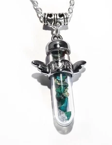 Chrysocolla Crystal Healing Guardian Angel Pendant Gift Box & Chain Inner Child  - Picture 1 of 1