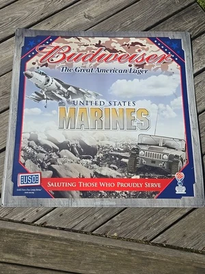 Letrero de barra raro Budweiser de colección de los marines de Estados Unidos 2006 Aneiser Busch USMC Foto 1 de 2