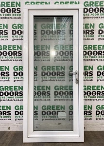 USED UPVC BACK DOOR ALL GLASS PLASTIC RESIDENCE COLLECTION DOUBLE WHITE PVCU - Picture 1 of 24