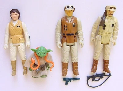 1980 Kenner Star Wars ESB FIGURA LOTE 3 ARMAS LEIA REBEL COMANDANTE SOLDADO YODA Foto 1 de 2