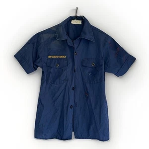 BSA Official Cub Scout Blue Uniform Shirt Short Sleeve Size Youth Medium CR-145 - Picture 1 of 7