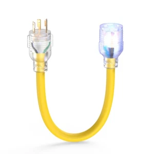 30 Amp 3 to 4 Prong RV Generator Adapter Cord, NEMA L5-30P to L14-30R, UL Lis... - Picture 1 of 6