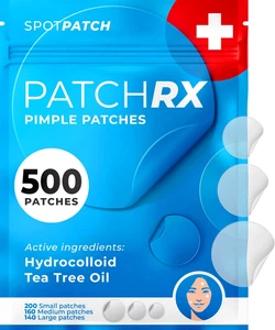 Pimple Patches for Face (500 Patches), Hydrocolloid Acne Patches with Tea Tree O - Picture 1 of 12