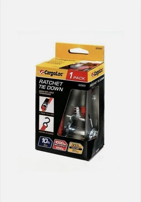 Cargoloc 1 in. X 10 Ft. Ratchet Tie Down With Coated S-Hooks - Image 1 of 3