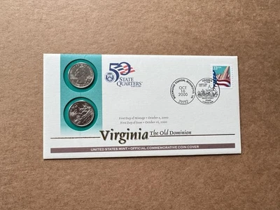 US 2000 Commemorative Coin FDC (G) +50 State Quarters -Virginia +2 Coins - Image 1 of 2