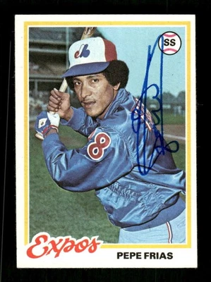 1978 Topps 654 Pete Frias  signed auto autograph  bold blue sig tough BXCP57 - Image 1 of 2