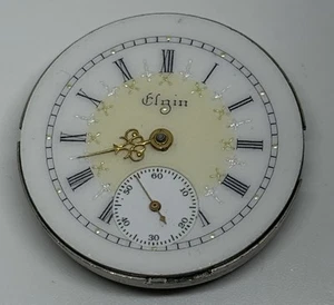 Elgin Pocket Watch Movement 7 Jewels 0s 1905 Runs - Picture 1 of 17