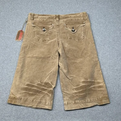 NWT No Boundaries Corduroy Shorts Sz 17 Tan Wide Leg Bermuda Stretch Skater Y2K - Image 1 of 4