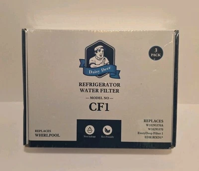 Daisy Deer Refrigerator Water Filter CF1 Whirlpool 3 pack Sealed Package NEW  - Image 1 of 4