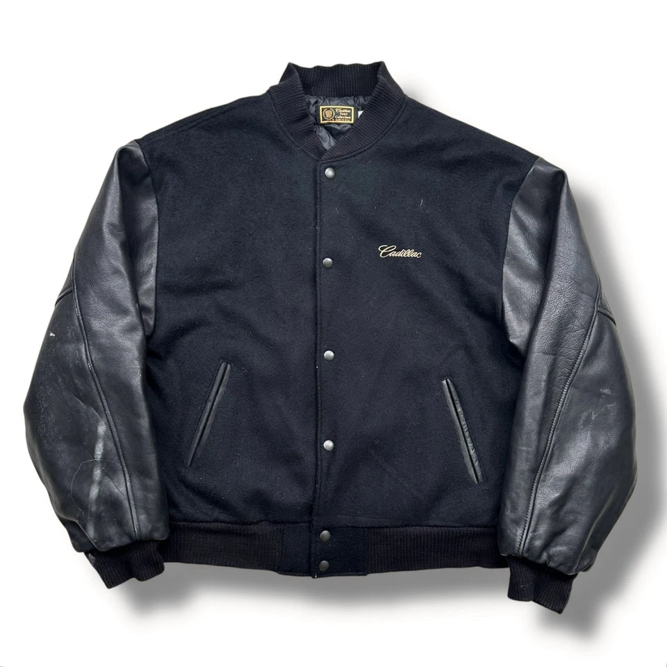 Chaqueta Universitaria de Cuero Colección Cadillac Tour Años 90 De Colección Para Hombre Talla Mediana EE. UU. Foto 1 de 4