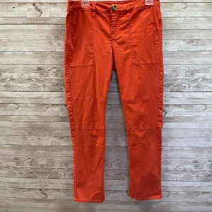 Cabi Womens 4 Pants Utility #6046 Orange Cotton Stretch Back Pockets Beach - Picture 1 of 8