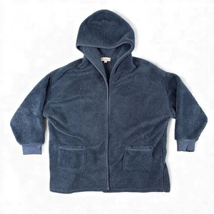 Koolaburra by UGG Felpa con Cappuccio Donna 1X Blu Zip Sherpa Pile Manica Lunga Accogliente - Foto 1 di 10