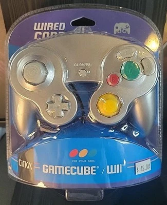 CirKa Wired Gamecube / WII Gaming Controller (Silver) BRAND NEW  - Image 1 of 2