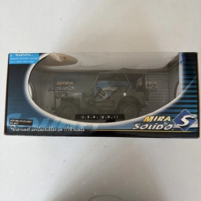 Jeep Willy US Army by Mira Solido Ref: 8075 1:18 Scale army Green New In Box - Image 1 of 4
