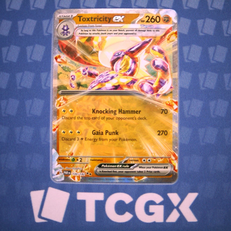 Pokemon - Toxtricity ex - 100/182 - SV04: Paradox Rift - Holo - Double Rare NM - Image 1 of 1