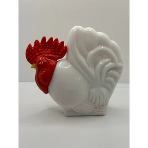 Vintage Avon Milk Glass Rooster Lotion Bottle Collectible Farmhouse Decor - Picture 1 of 6