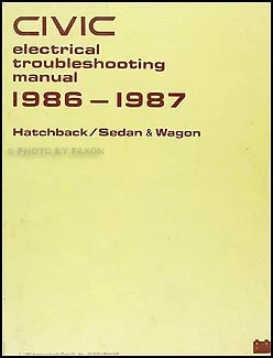 Libro de diagramas de cableado manual de solución de problemas eléctricos Honda Civic 1986-1987 OEM Foto 1 de 2