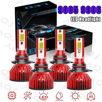 LED Headlight High Low Beam Bulbs Combo 4PC For Chevrolet Colorado 2004-2012 - Imagem 1 de 4