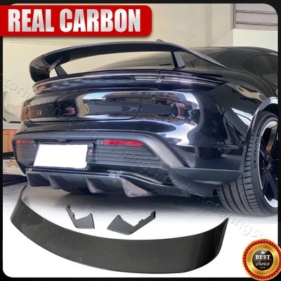 Alerón trasero de carbono real para Porsche Taycan 9J1 Base 4S 2019-2025 labio del ala Foto 1 de 4