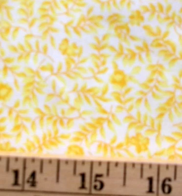 2yd Vintage Hoffman Quilt Fabric Cotton PETIT FLEURS Bright Yellow Floral Flower - Image 1 of 4