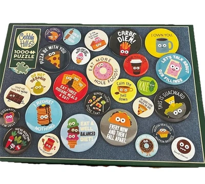 Cobble Hill jigsaw puzzle funny buttons 1000 piece complete poster included - Image 1 of 4