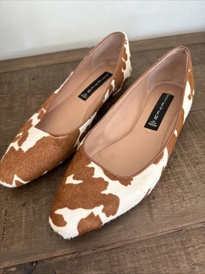 Steven By Steve Madden Bantry Animal Print pelo de becerro marrón y crema planos 6.5 Foto 1 de 4