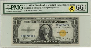 1935A $1 N. Africa WWII Emergency Issue Fr# 2306 PMG Gem66 EPQ GCC Gold - Picture 1 of 2