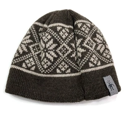 Sombrero gorro Smartwool talla niños 100 % lana merino Fair Isle marrón crema juvenil Foto 1 de 4