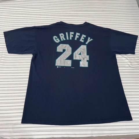 Vintage 90s 1998 Seattle Mariners Ken Griffey Jr #24 Signature T Shirt Mens XXL Cover