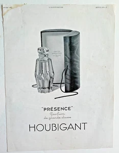 1935 Houbigant Presence Perfume Print Ad 14" x 10" Art Deco Style - Picture 1 of 1