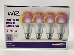 Wiz Smart Wi-Fi Connected 60-Watt A19 Color & Tunable White Light Bulb, 4-Pack