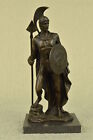 Bronze  Statue on Marble Roman Soldier Spartan Warrior Sculpture FREE SHIPPING