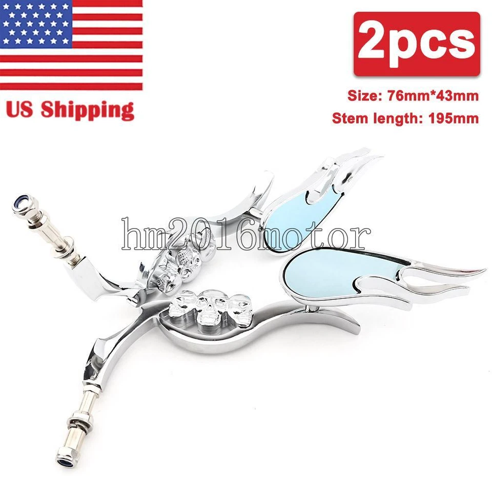 Motorcycle Flaming Chrome Mirrors for Harley-Davidson Softail Standard FXST - Image 1 of 4