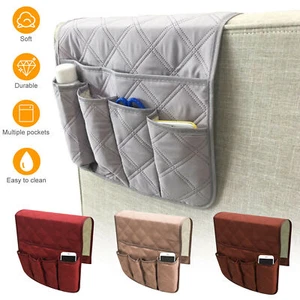 TV Remote Control Organizer Holder for Sofa Recliner Chair Arm Rest 5 Pocket Bag - Picture 1 of 12