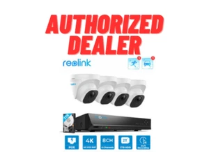 Reolink 4K 8MP PoE Überwachungskamerasystem 8CH NVR 4X kabelgebundene Outdoor PoE Kameras - Bild 1 von 4