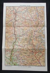 Vintage Map: The Rhone Valley, France, by John Bartholomew, 1966, Colour