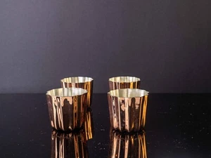 French Copper Canele Mold, Set Of 4, Solid Copper, Wholesale Copper Cupcake Mold - Picture 1 of 7