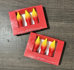 6 - Holiday Time Orange Flame Bulbs Candelabra Base 120V 7W 60Hz AC - Picture 1 of 6