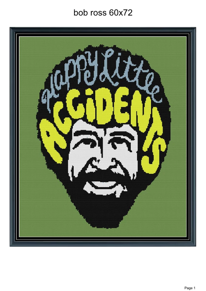 Happy accidents blanket pattern, 60x72",written and graph included - Image 1 of 1