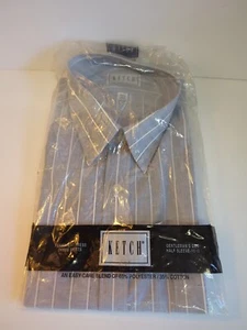 Camisa de vestir de colección KETCH para hombre media manga aguja única sastrería talla 16 1/2 azul - Imagen 1 de 3