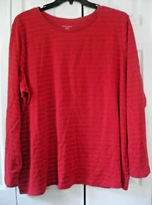 Ladies Crew Neck Shirt Red Size  3X   With Bling Laura Scott New - Picture 1 of 2