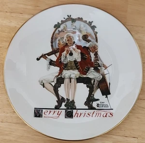 1984 NORMAN ROCKWELL "Christmas Medley" Sammelteller von Gorham - neuwertig - Bild 1 von 8