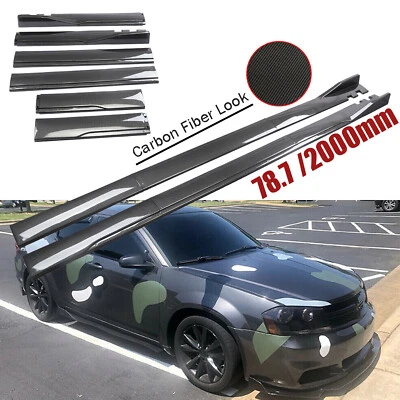 Carbon Fiber Side Skirt Rocker Panel Splitter Lip For Dodge Avenger Foto 1 de 4