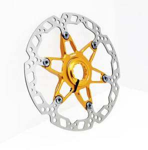 Juin Tech RT01 Bicycle Disc Brake Floating Rotor 160mm 6" for Center-Lock Gold - Picture 1 of 15