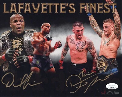 Daniel Cormier Dustin Poirier autographed signed inscribed 8x10 photo UFC JSA - Image 1 of 3