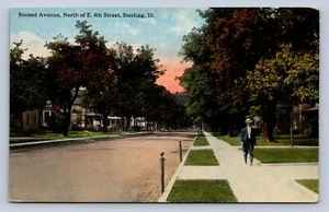 K7/ Sterling Illinois Postkarte um 1910 Second Avenue Häuser 550 - Bild 1 von 4