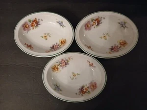 3 Vintage Syrakus China alt Elfenbein Sharon Muster ovale Schalen ~ Schüsseln 6" - Bild 1 von 6