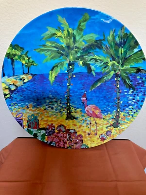 Tommy Bahama Tropical Plato Melamina Muy Grande 17 1/2" Marcador en la Parte Inferior Foto 1 de 4